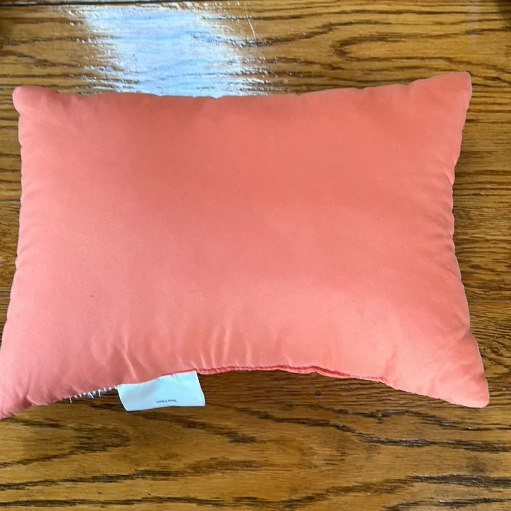 Jessica Simpson accent pillow.  Orange w/tan embroidery on one side.  12”x16.5”
